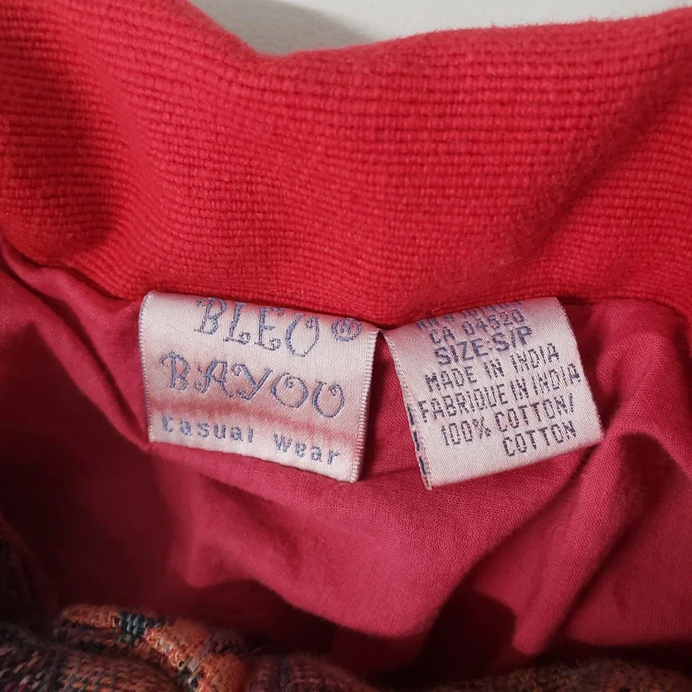 Vintage Bleu Bayou Womens Small Tapestry Beaded Mirror Stud Cotton Jacket‎ Artsy